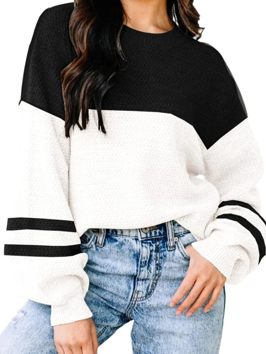 A.1 Damen Pullover locker mit V-Ausschnitt – Detailansicht 5