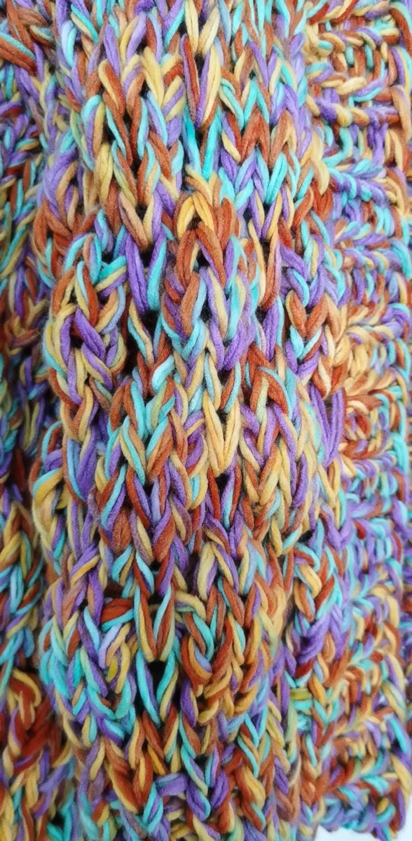 A.1 Damen Regenbogen-Strickpullover, handgewebt – Detailansicht 5