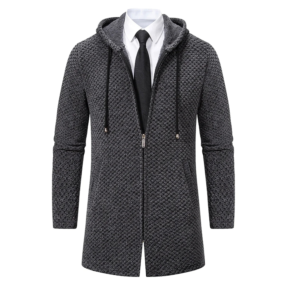 A.1 Herren Cardigan in Unifarben – Detailansicht 4