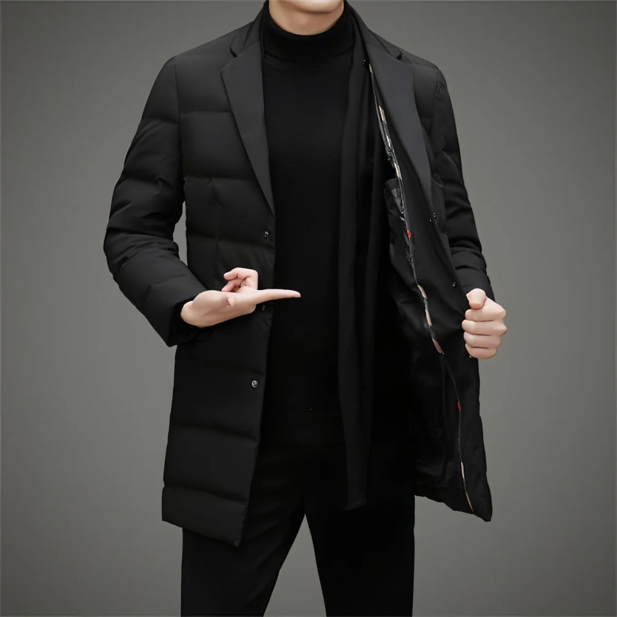 A.1 Herren Daunenjacke mit Schalkragen – Produktansicht 4