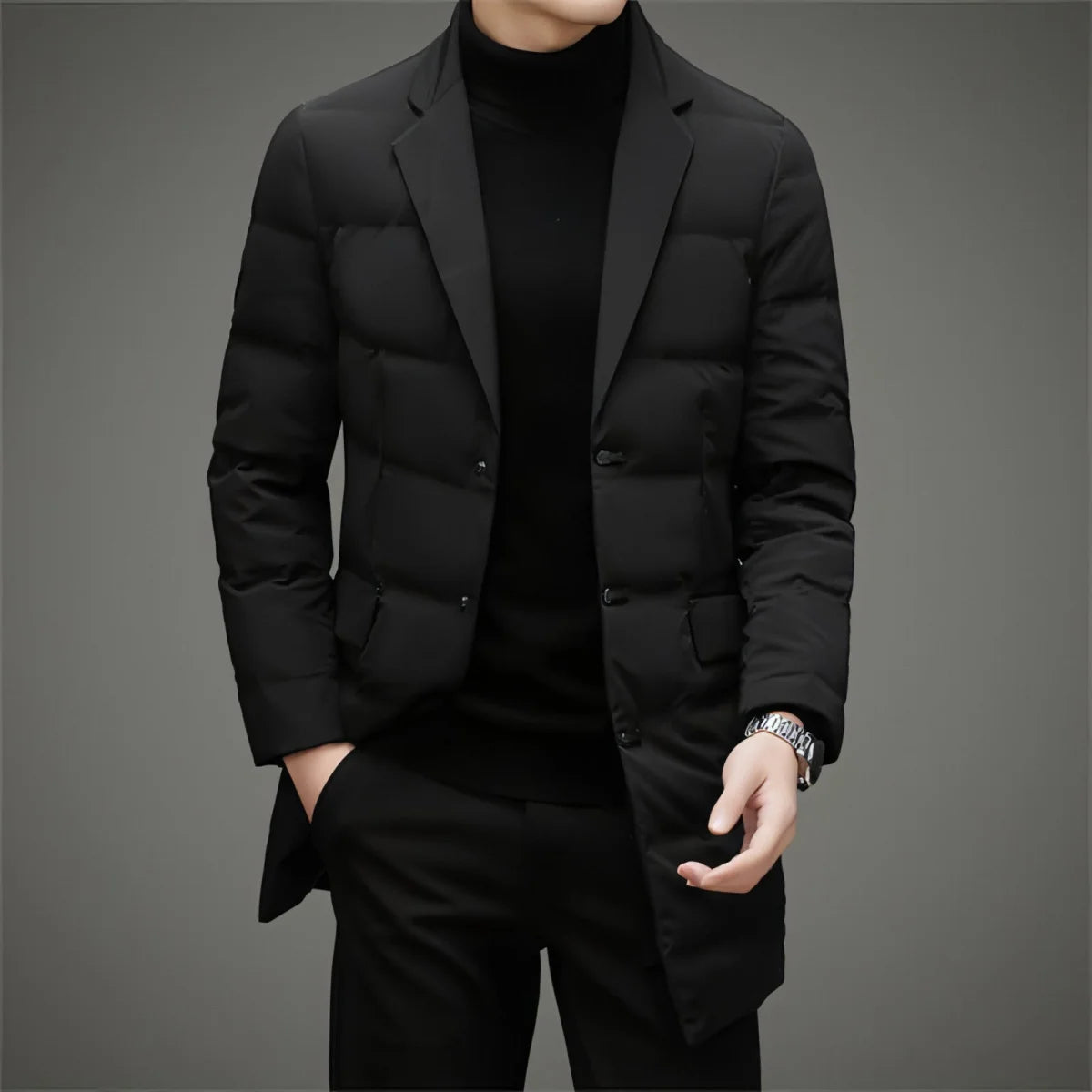 A.1 Herren Daunenjacke mit Schalkragen