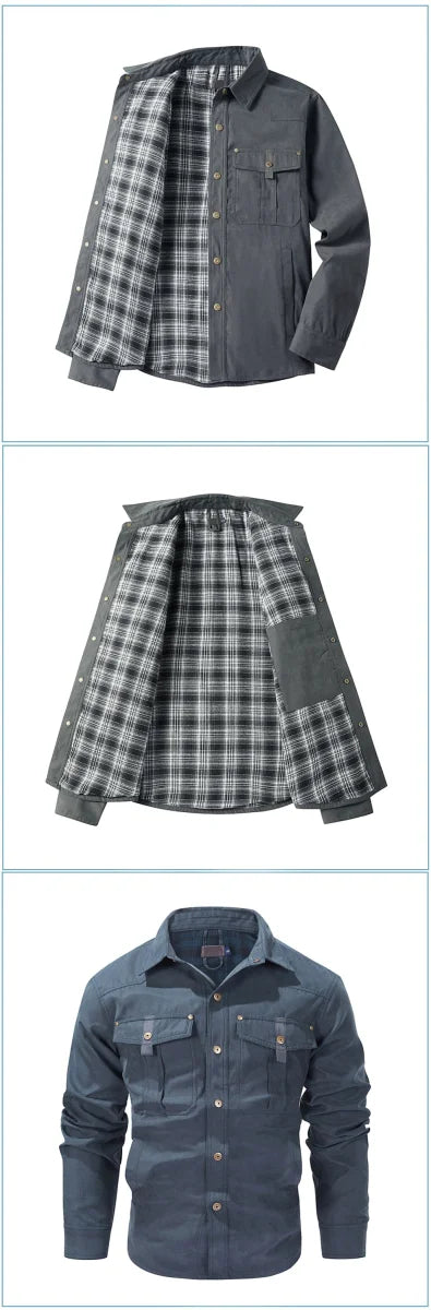 A.1 Herren Karierte Flanelljacke im Westernstil