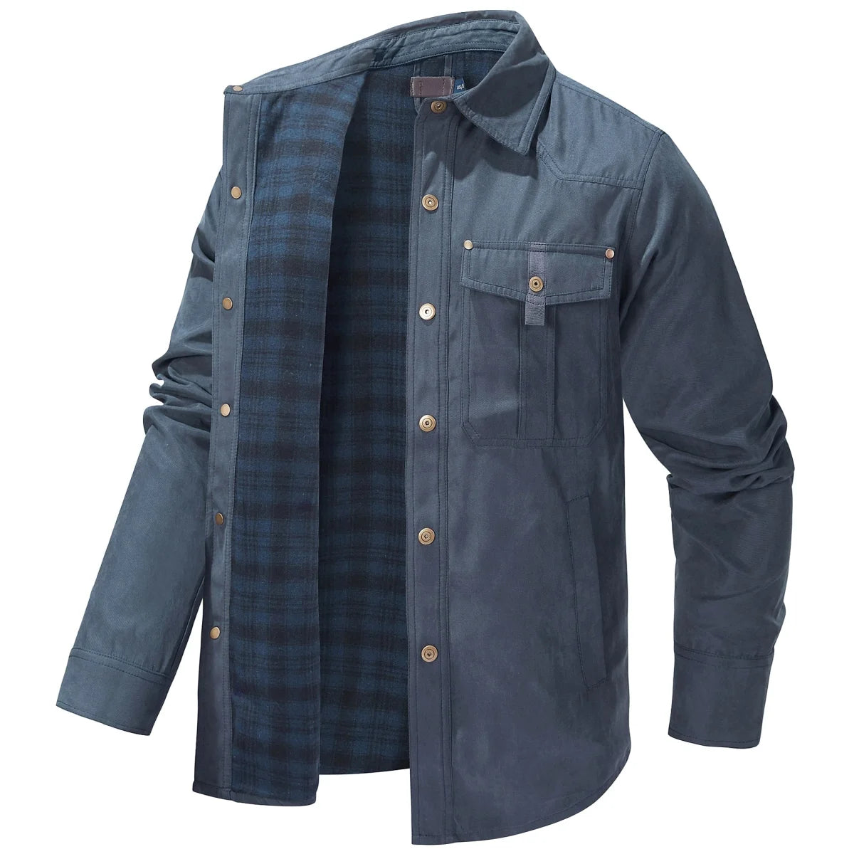 A.1 Herren Karierte Flanelljacke im Westernstil