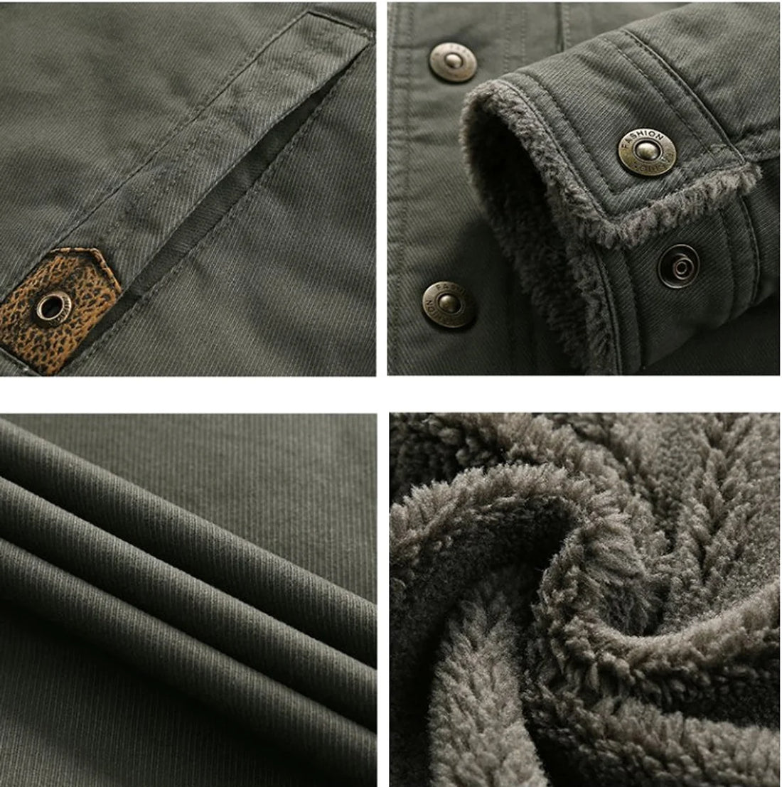 A.1 Herren Winterjacke mit Samtfutter – Detailansicht 5