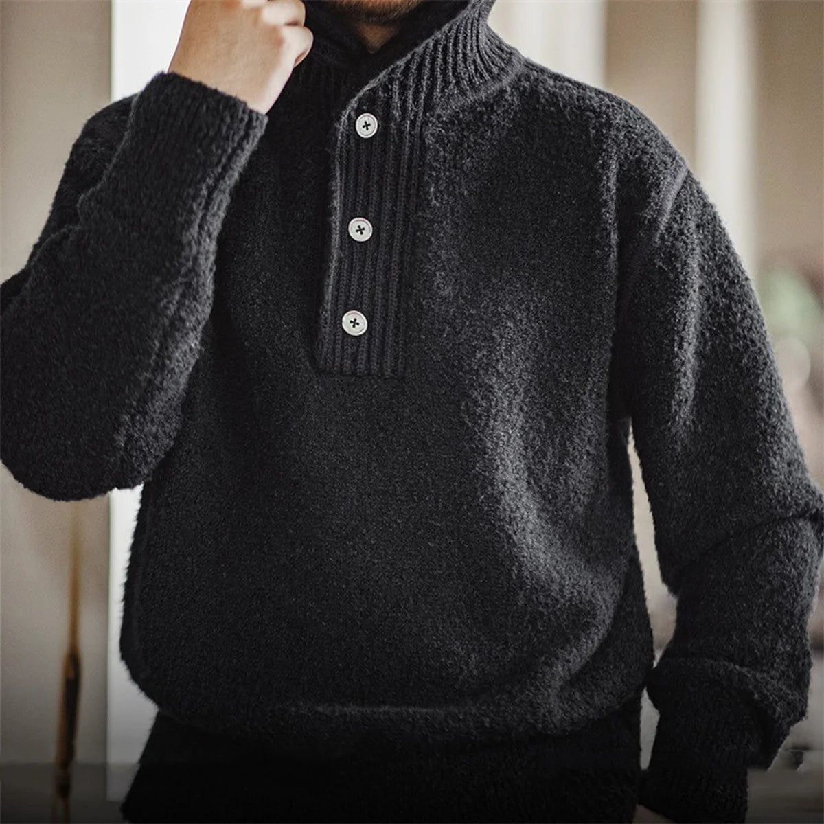 A.1 Herren Thermo-Pullover mit Kapuze
