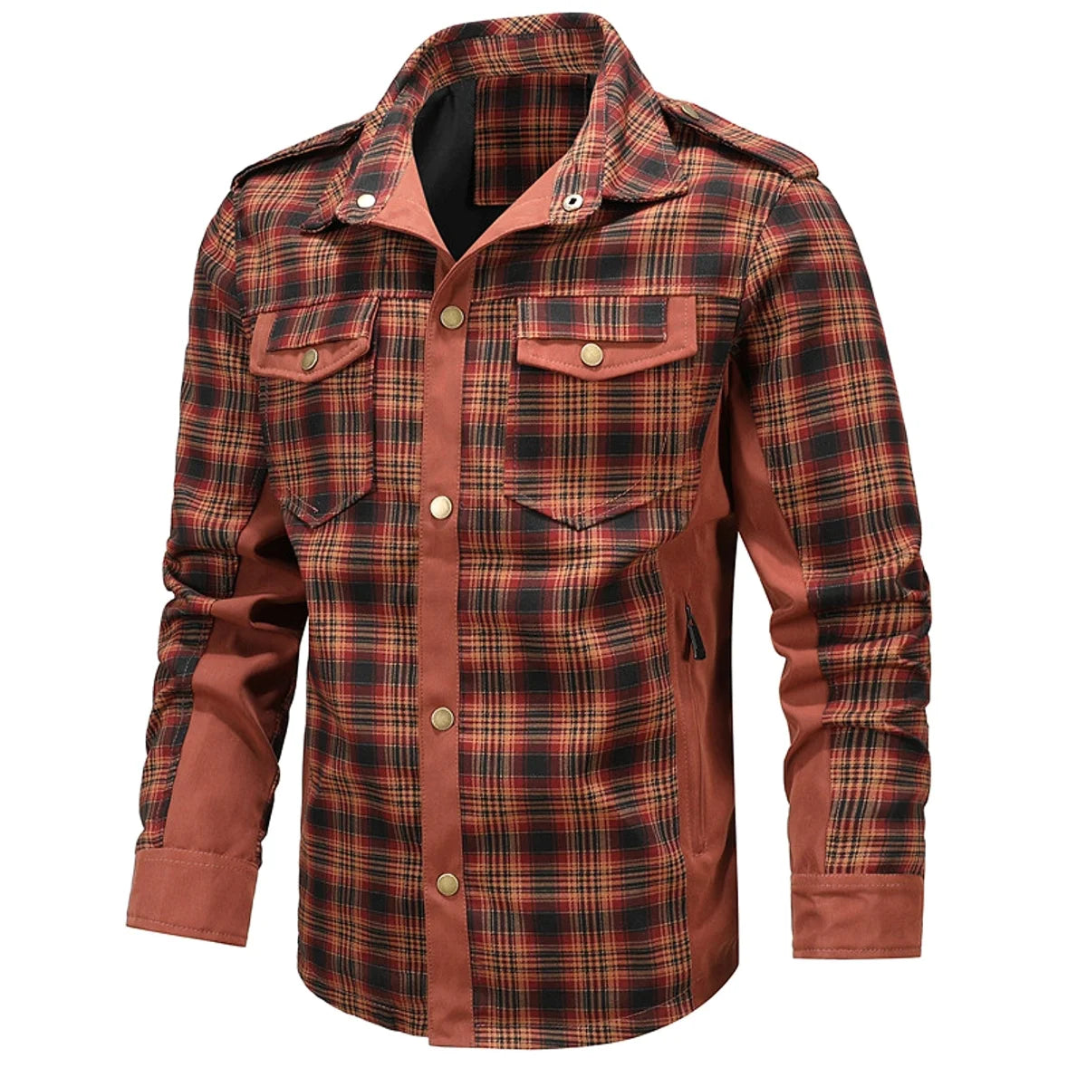 A.1 Herren Karierte Hemdjacke