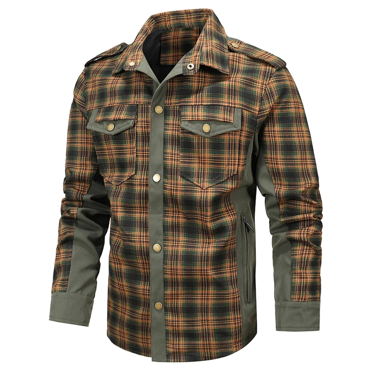 A.1 Herren Karierte Hemdjacke