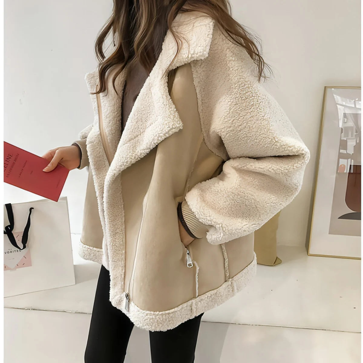 A.1 Damen Kurzjacke in Wildlederoptik