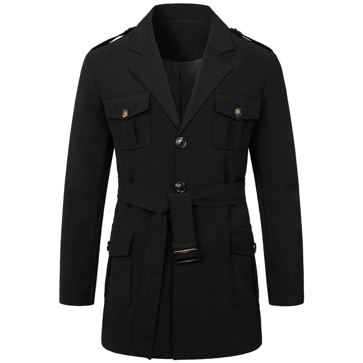 Herren Outdoor-Trenchcoat, mittellang