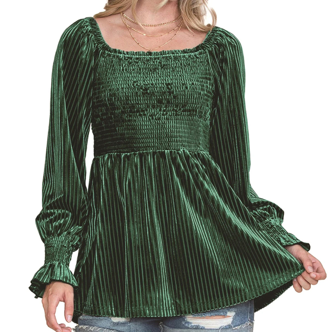 A1 Damen Off-Shoulder Langarmshirt – Detailansicht 4