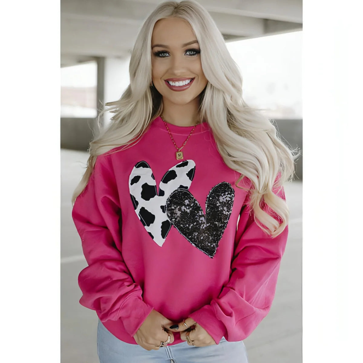 A1 Damen Print-Pullover, locker geschnitten – Produktansicht 2