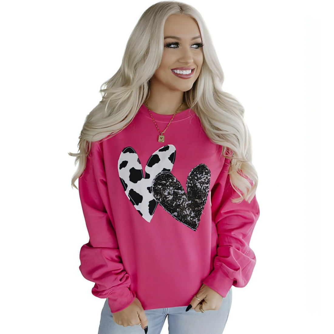 A1 Damen Print-Pullover, locker geschnitten – Detailansicht 3