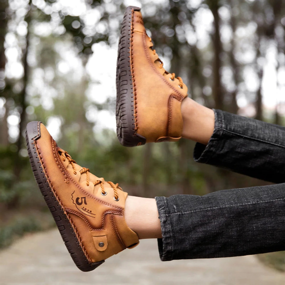 A1 Herren Outdoor-Lederstiefel, handgenäht – Detailansicht 2