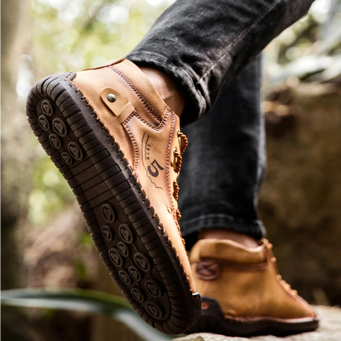 A1 Herren Outdoor-Lederstiefel, handgenäht – Detailansicht 1