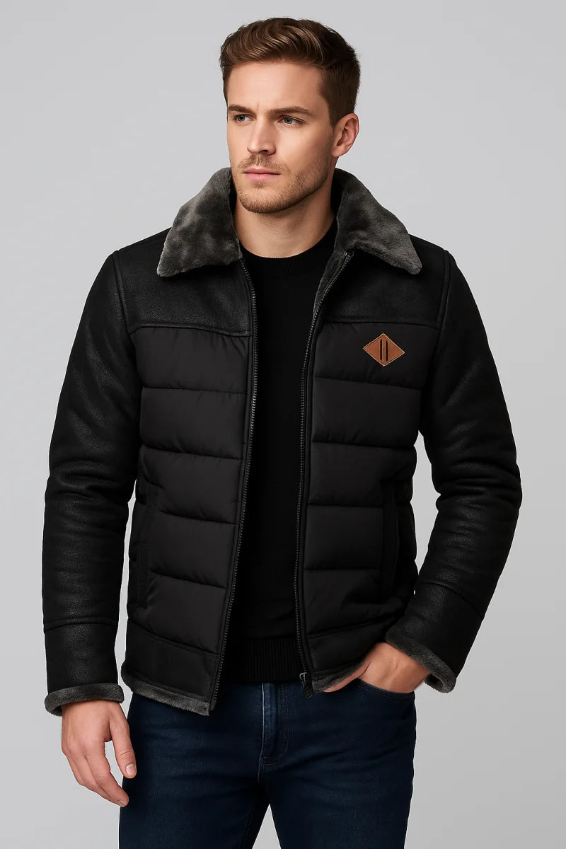 AeroFur Herren Pilotenjacke mit Kunstfell