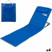 Aktive Strandmatte mit Rückenlehne – Blau, 4er-Set