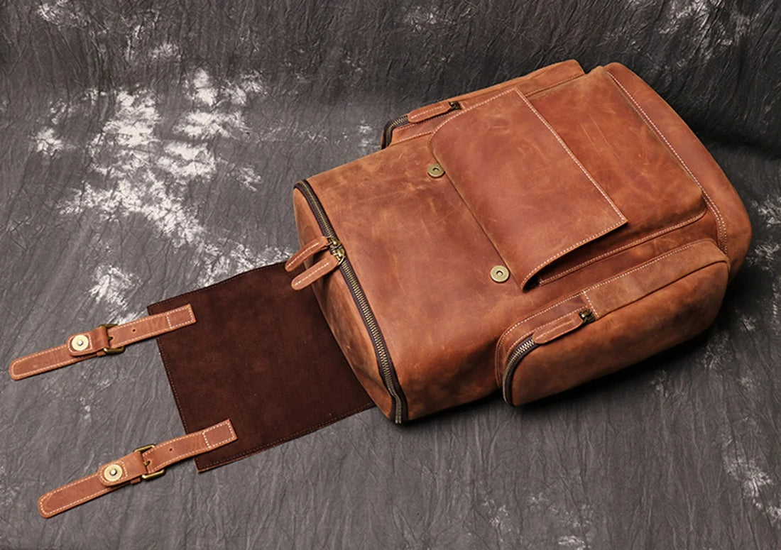 ALLFASHION HeritageLeather Laptop-Rucksack – Detailansicht 3