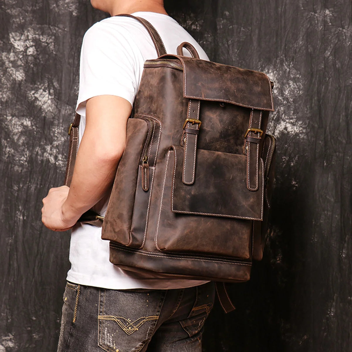 ALLFASHION HeritageLeather Laptop-Rucksack – Produktansicht 4