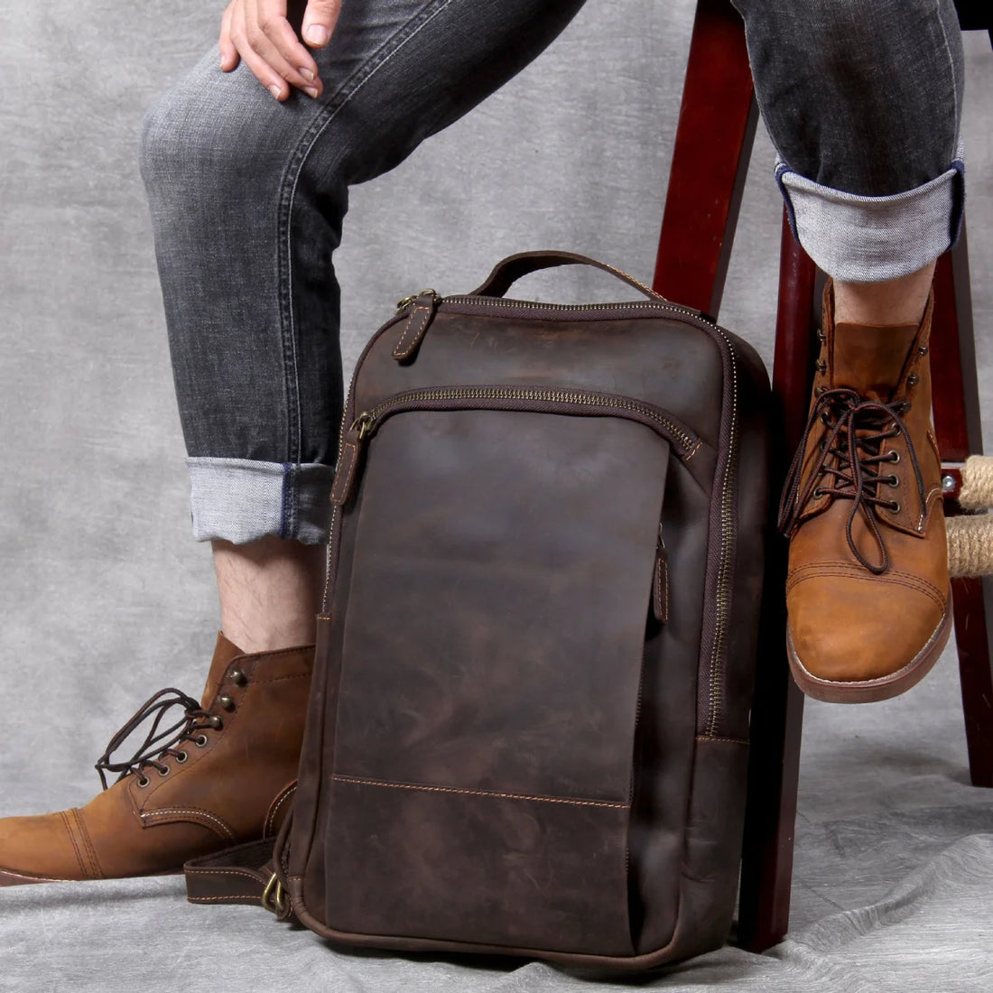 ALLFASHION HeritageRider Lederrucksack – Detailansicht 2