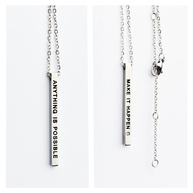 Halskette mit Anhänger „Make it Happen / Anything is Possible“