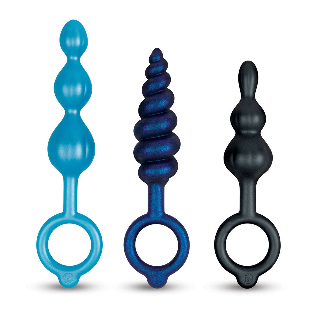 B-Vibe Analplug Set Blau – 3-teiliges Silikon-Set für Anfänger - Erotik Shop