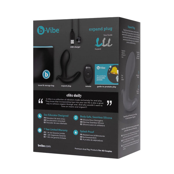 B-Vibe EXPAND Anal Plug schwarz silikon 6 Vibrationen - Erotik Shop