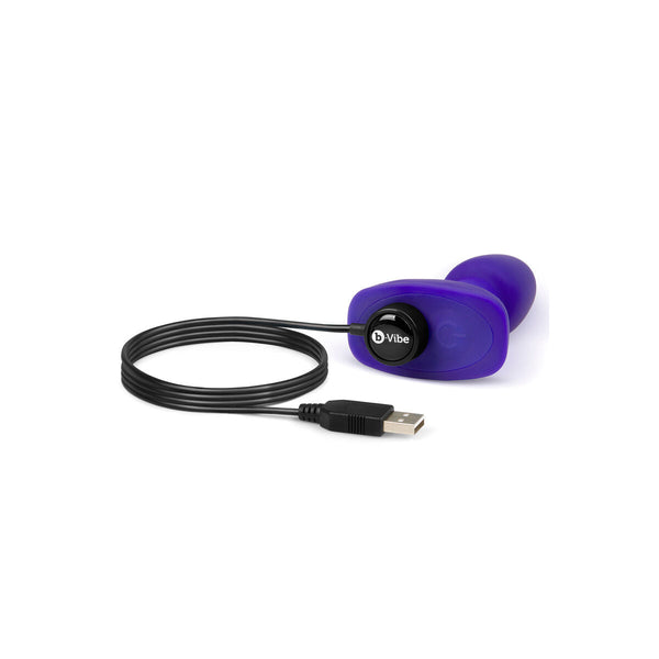 B-Vibe Lila Silikon Analplug mit Fernbedienung & USB - Erotik Shop
