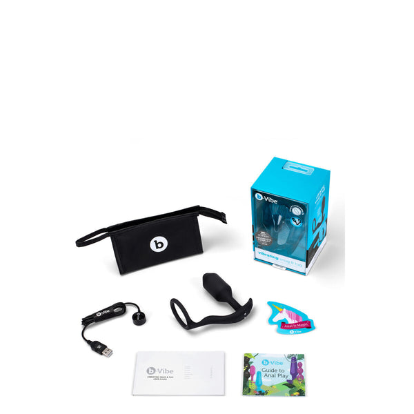 B-Vibe Plug Anal Vibrating Snug & Tug M – Schwarz 10 Modi - Erotik Shop