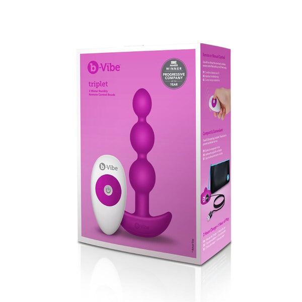 B-Vibe Rosa Analkugeln mit Fernbedienung und USB-Ladung - Erotik Shop