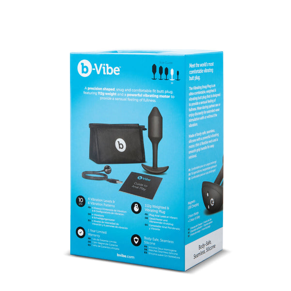 B-Vibe Snug M Analplug Vibrating Schwarz mit 4 Vibrationen - Erotik Shop