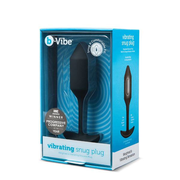 B-Vibe Snug M Analplug Vibrating Schwarz mit 4 Vibrationen - Erotik Shop