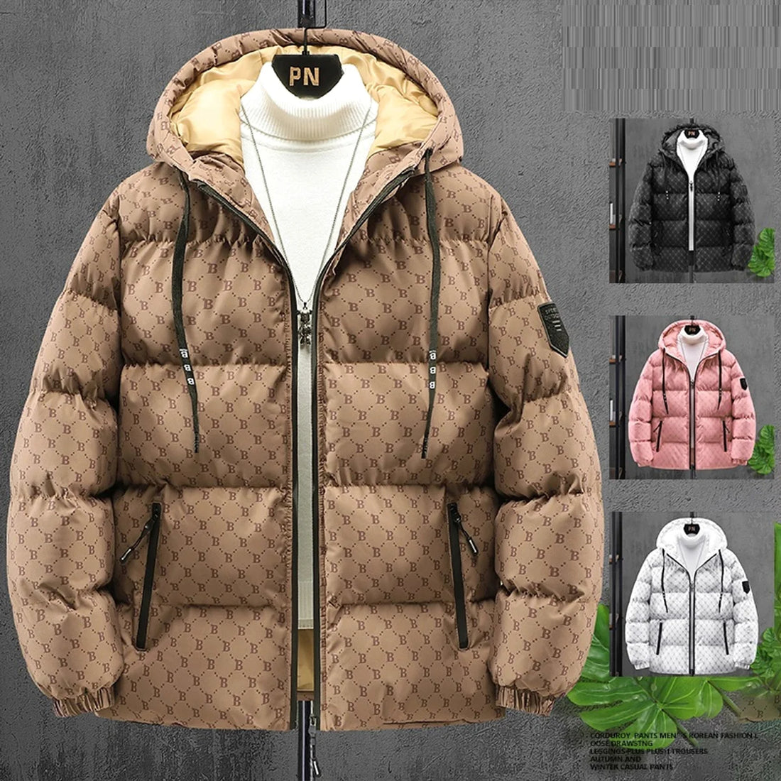 BABA Herren Steppjacke mit Kapuze – Detailansicht 3