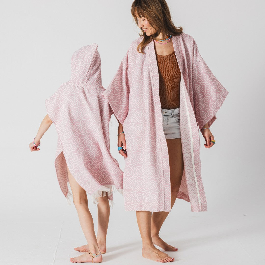 Bambus Kinder-Badeponcho – Rosa – Produktansicht 3