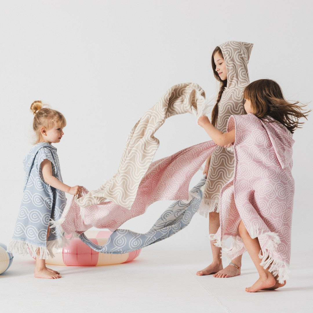 Bambus Kinder-Badeponcho – Rosa – Produktansicht 2