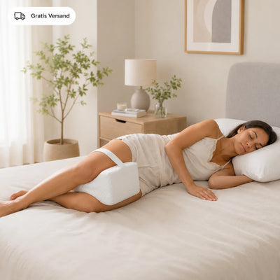 - Ergonomisches Beinkissen für Seitenschläfer
- Befestigungsband für sicheren Halt
- Weiche, strukturierte Oberfläche
- Abnehmbarer Bezug mit Reißverschluss
- Ideal für Seitenlage und bequemere Schlafpositionen
- Dezentes, helles Design

Farbe: Weiß