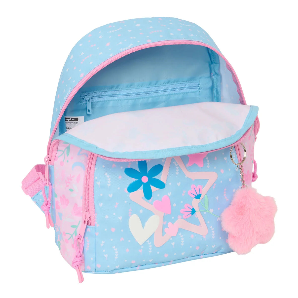BlackFit8 Smile Mini-Rucksack – Rosa/Hellblau – Produktansicht 3