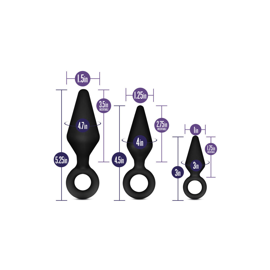Blush Luxe Analplug Set Schwarz für Anfänger & Fortgeschrittene - Erotik Shop