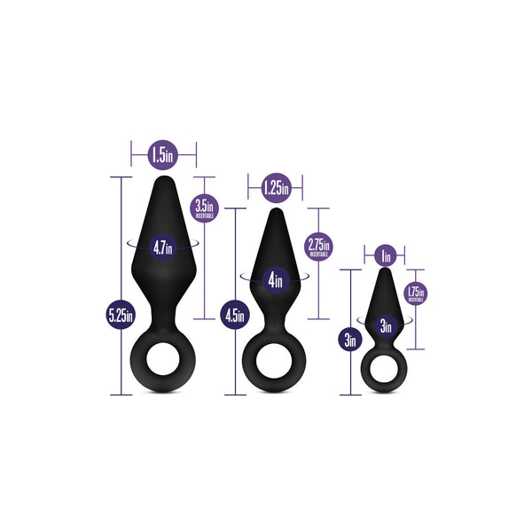 Blush Luxe Analplug Set Schwarz für Anfänger & Fortgeschrittene - Erotik Shop