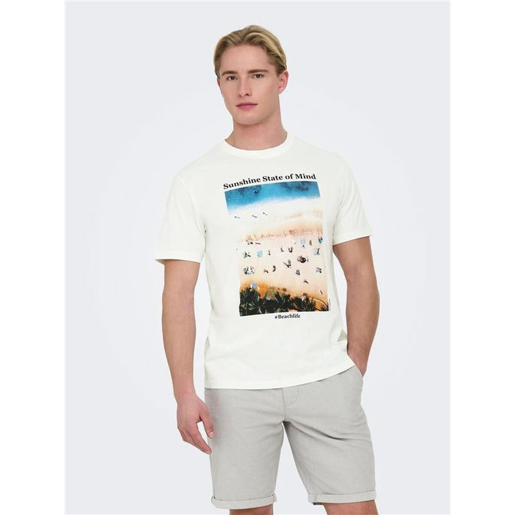 Herren Kurzarm T Shirt Only Sons Weiß Online Shop - Mode & Accessoires