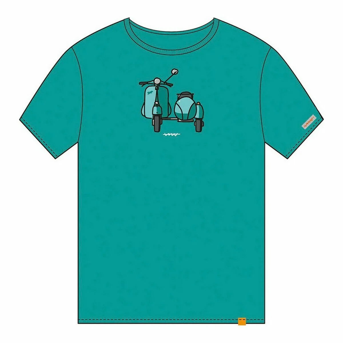 Kurzarm-T-Shirt Cállate la Boca   türkis Seitenwagen – Produktansicht 2