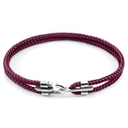 Canterbury Silberarmband aus Seil – Aubergine