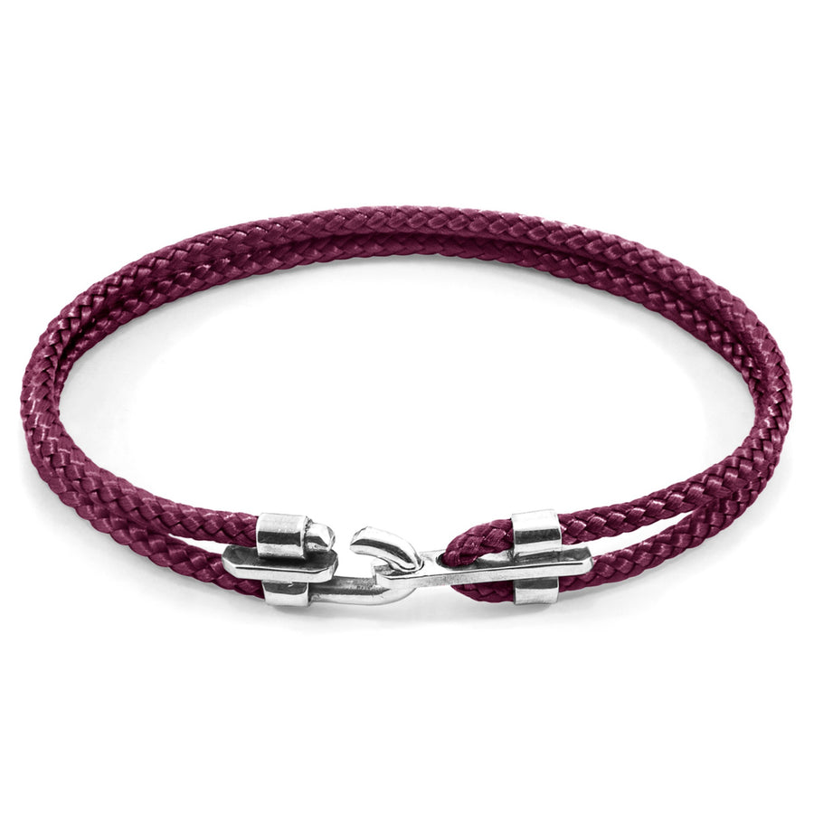 Canterbury Silberarmband aus Seil – Aubergine