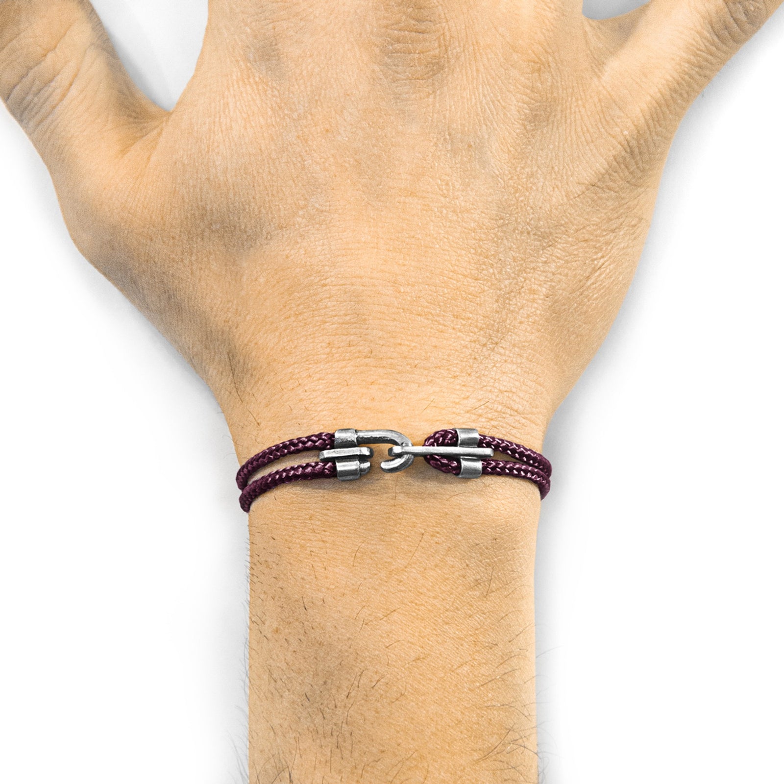 Canterbury Silberarmband aus Seil – Aubergine – Produktansicht 5