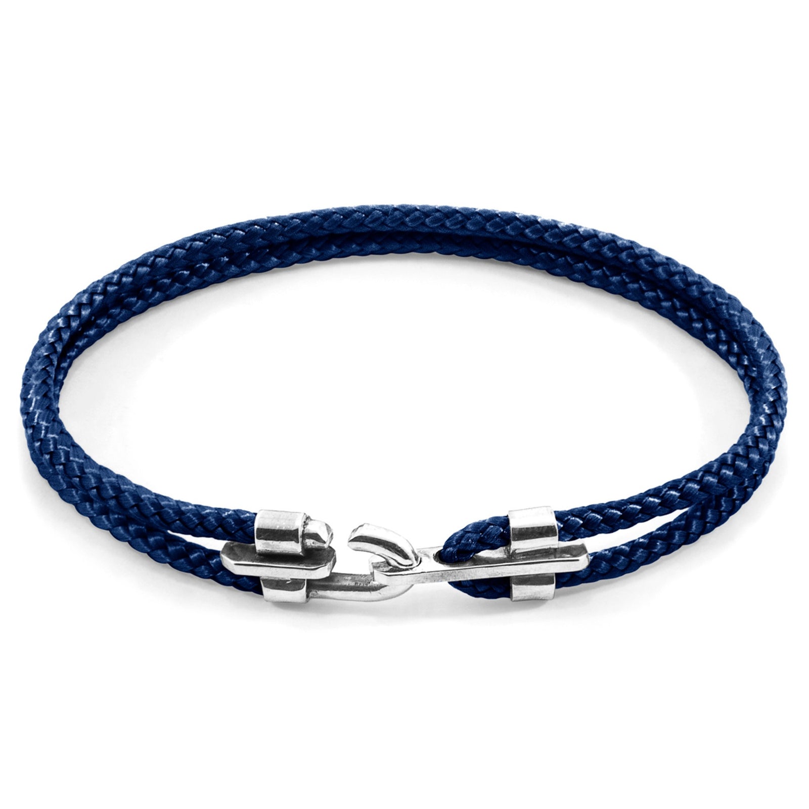 Canterbury Silberarmband aus Seil – Marineblau