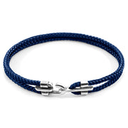 Canterbury Silberarmband aus Seil – Marineblau