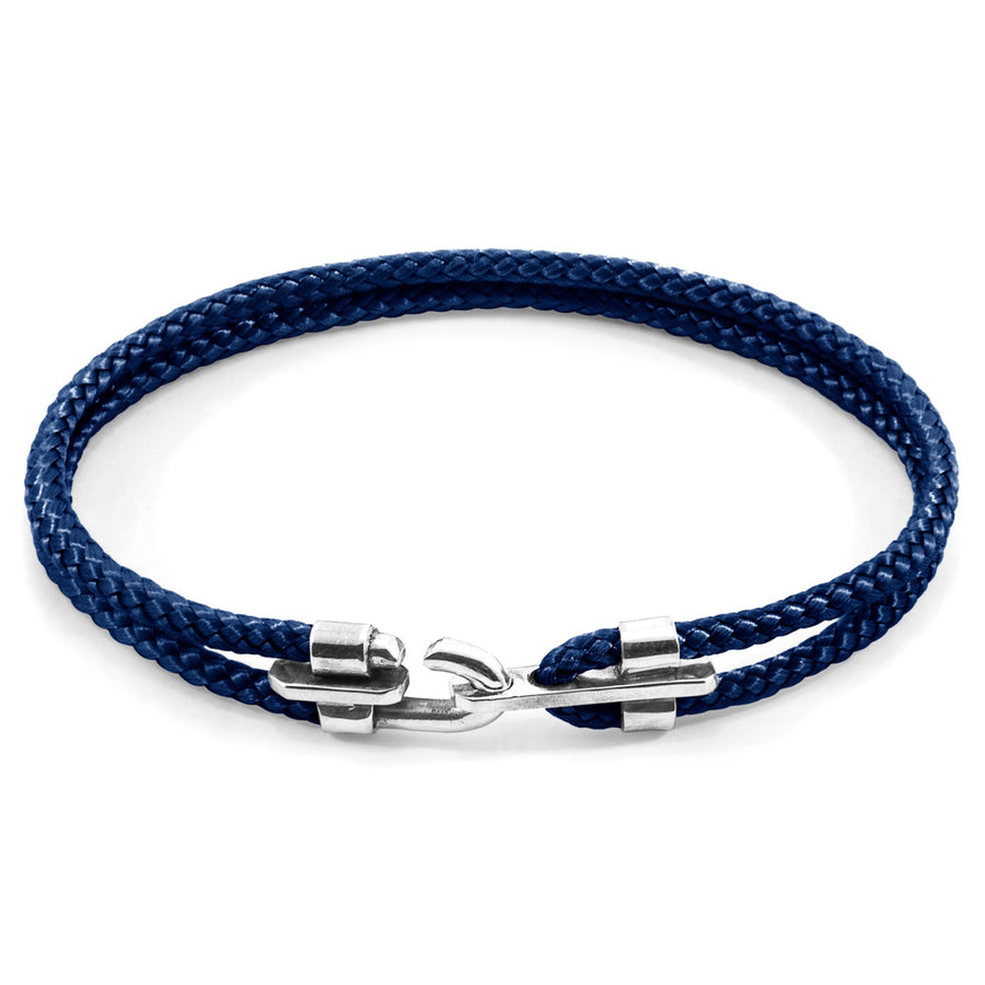 Canterbury Silberarmband aus Seil – Marineblau
