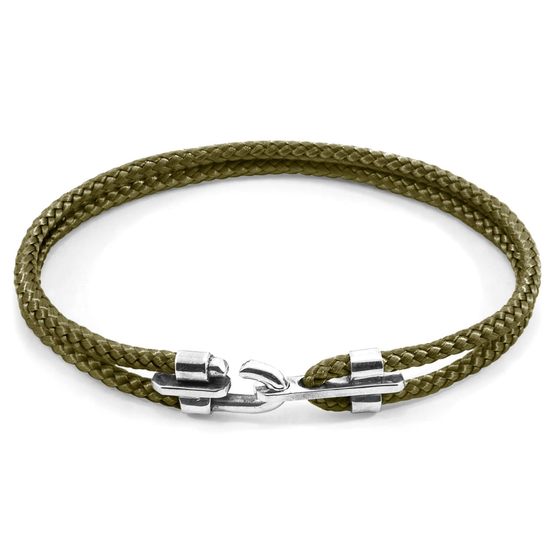 Canterbury Silberarmband aus Seil – Khakigrün – Detailansicht 3