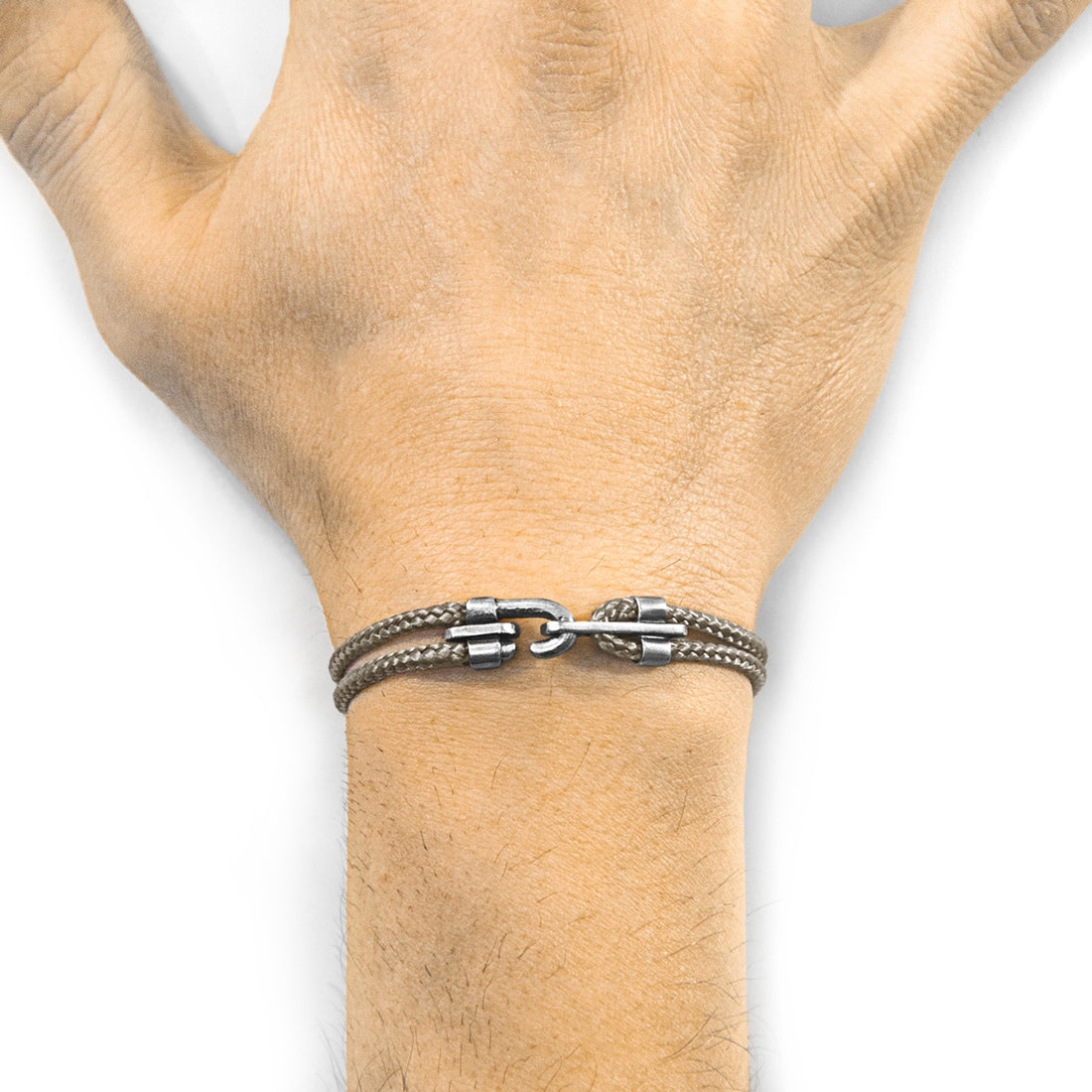 Canterbury Silberarmband aus Seil – Sandbraun – Detailansicht 2