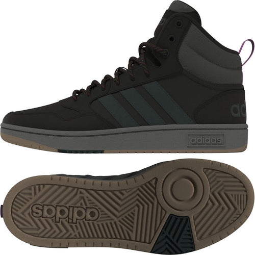Adidas Hoops 3.0 Mid schwarze casual damenturnschuhs für Alltag und Stil