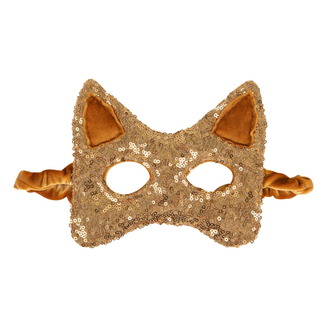 Katzenmaske mit Pailletten – Gold – Detailansicht 5